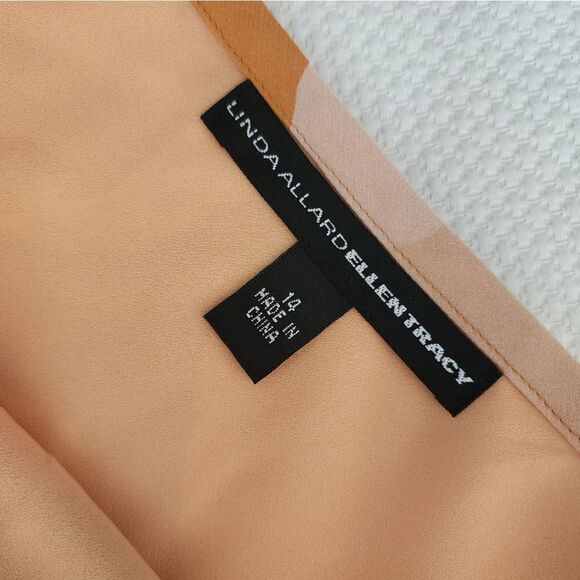 Ellen Tracy X Linda Allar silk skirt knee length lined side zip - Picture 5 of 8